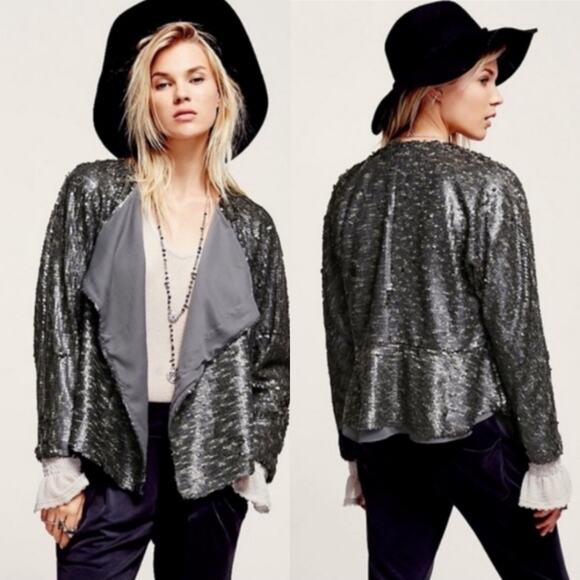 Free People Luxury Drippy Sequin Jacket - Picture 9 of 14